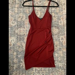 PrettyLittleThing Burgundy mini dress